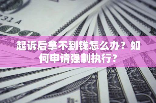 北京起诉后拿不到钱怎么办？如何申请强制执行？